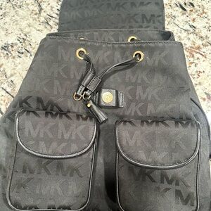 Michael Kors Large Black Backpack Canvas Bag